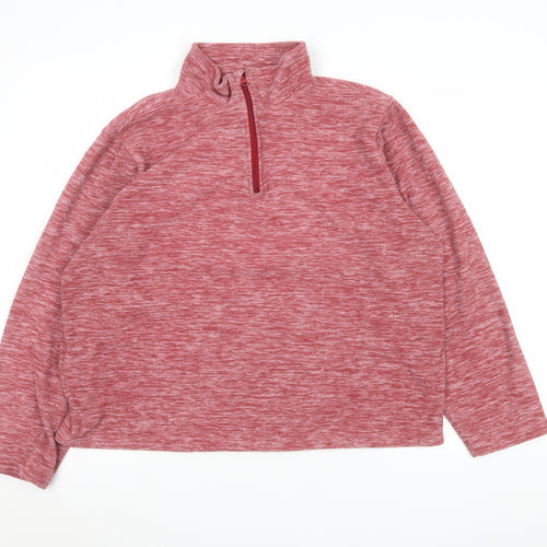 Crane Men's Red 1/4 Zip Fleece Pullover Sweatshirt Size M