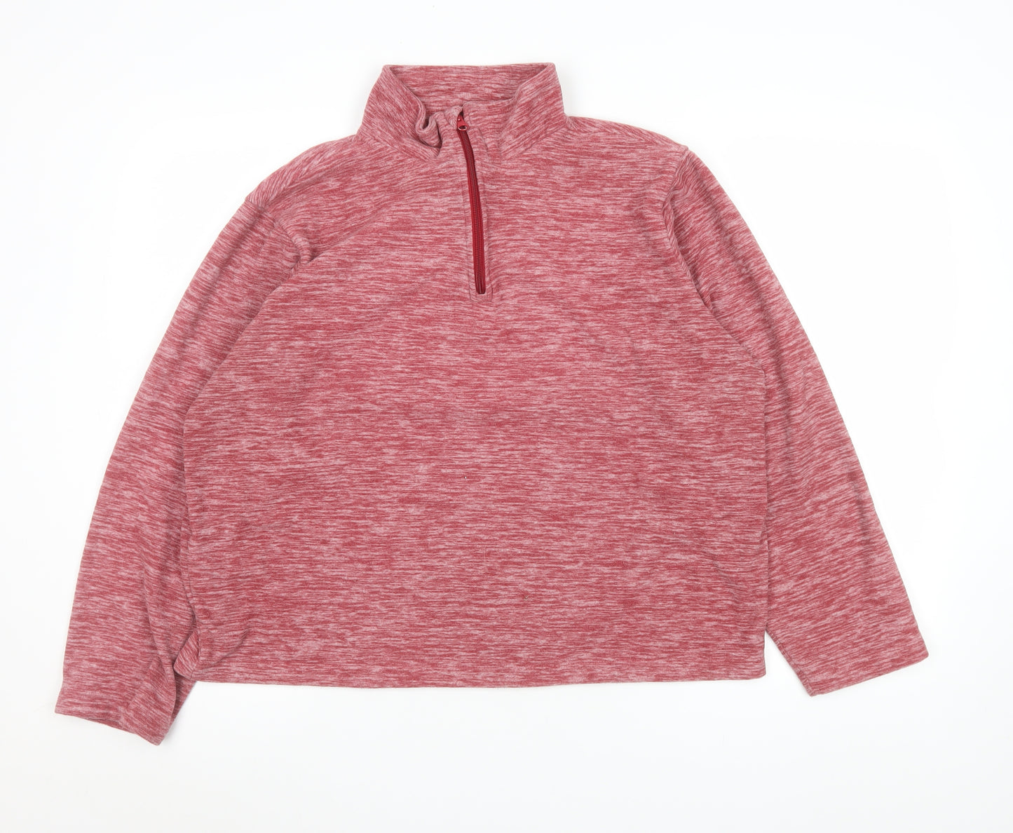 Crane Men's Red 1/4 Zip Fleece Pullover Sweatshirt Size M