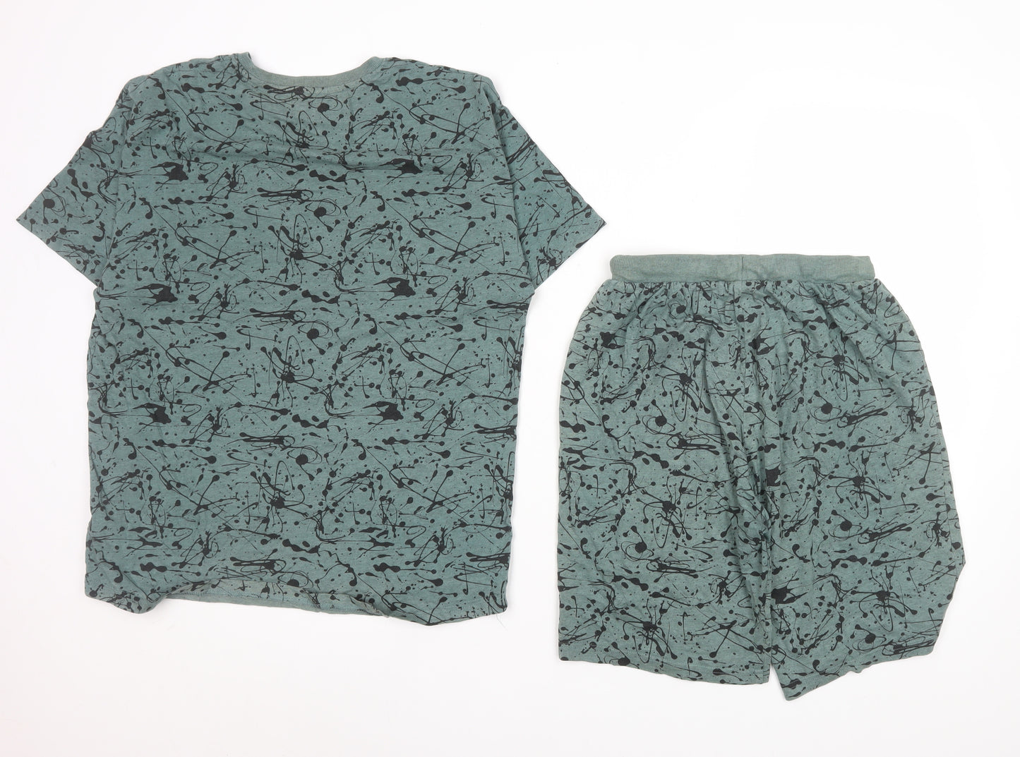 Next Boys Green Black Splatter Print 2 Piece Casual Outfit Set 13 Years