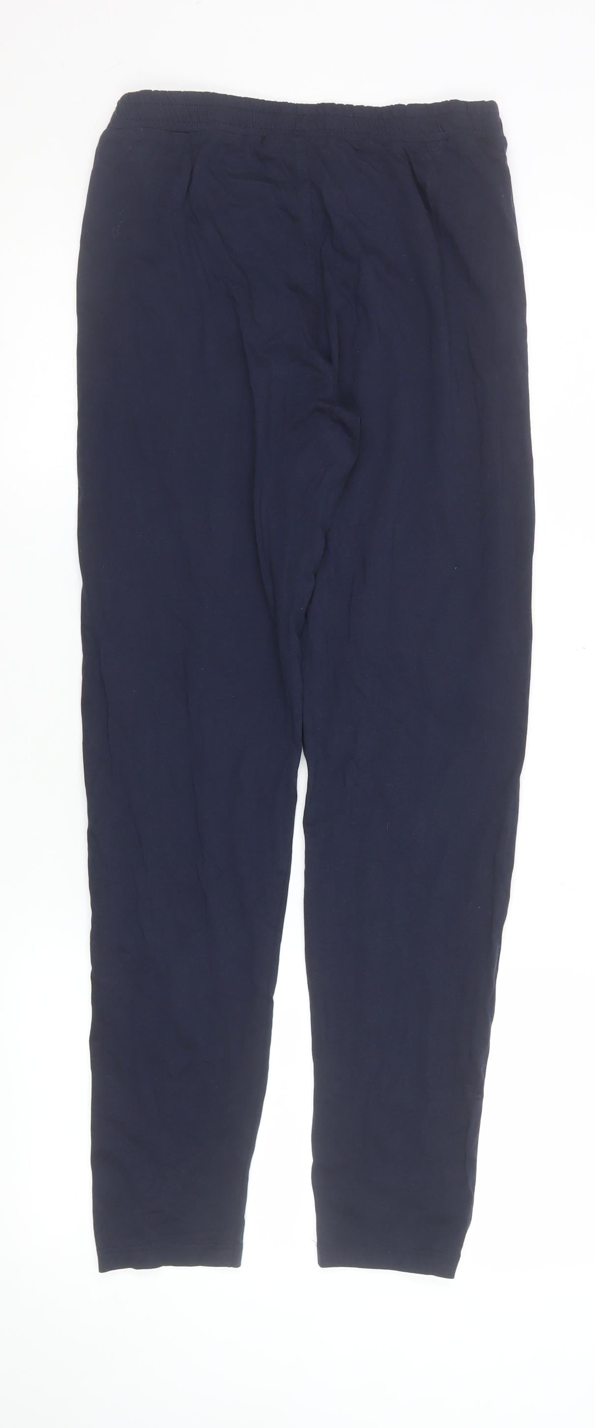 BOSS Women's Navy Track Pants Size S Elastic Waist Cotton Blend