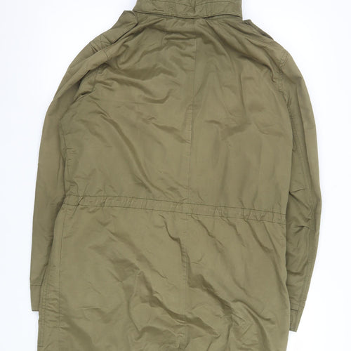 H&M L.O.G.G Women’s Green Cotton Hooded Parka Jacket Size 10