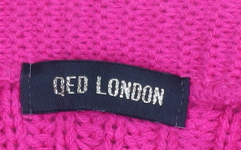 QED London Women’s Pink Chunky Knit Longline Cardigan Size 10