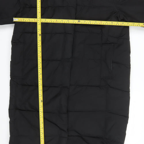 Gallery Womens Black Size 10 Long Puffer Coat Hooded Winter Jacket