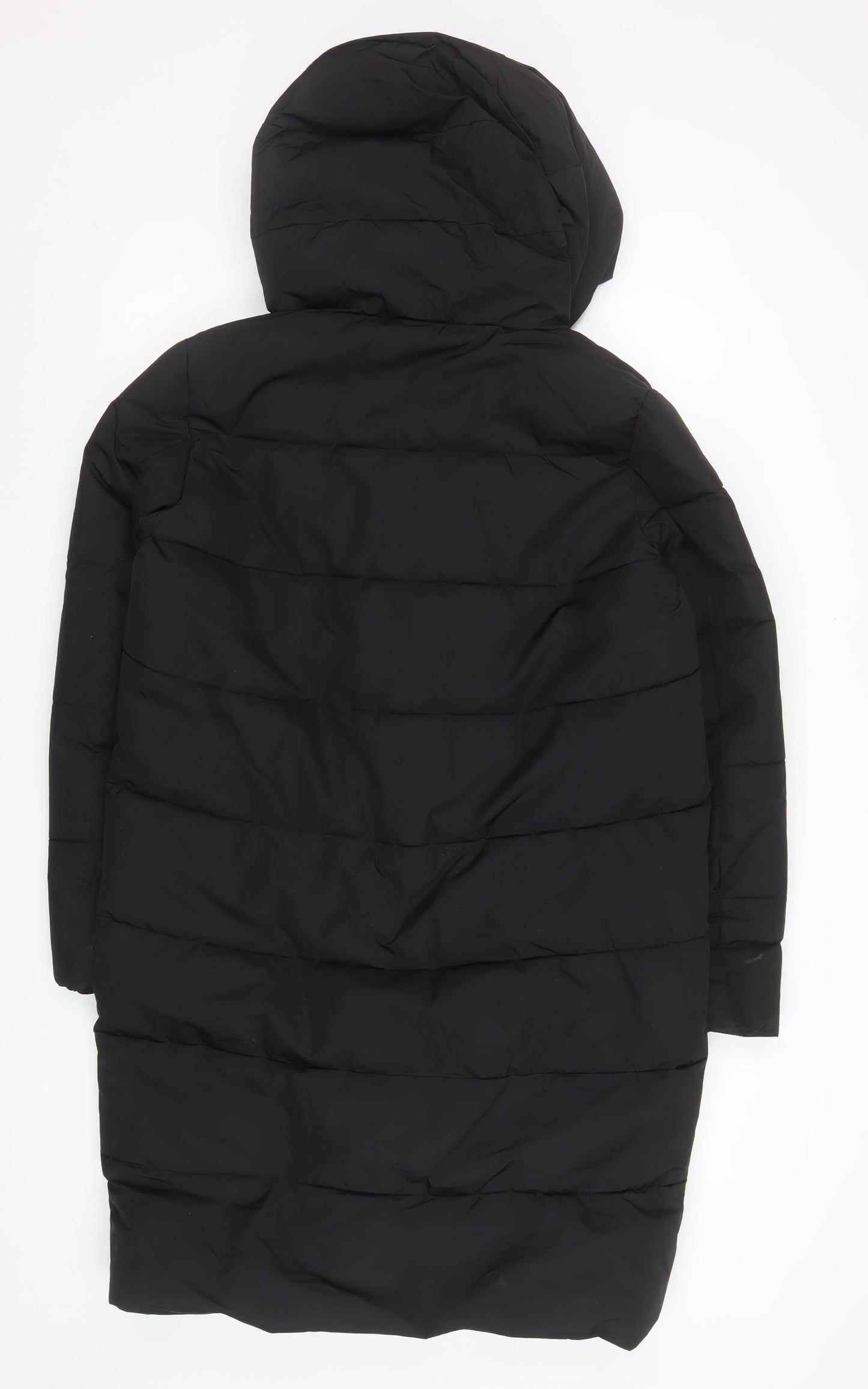 Gallery Womens Black Size 10 Long Puffer Coat Hooded Winter Jacket