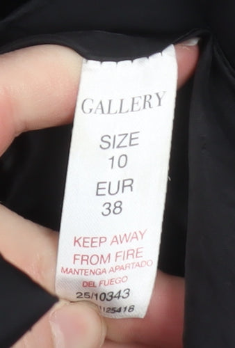 Gallery Womens Black Size 10 Long Puffer Coat Hooded Winter Jacket