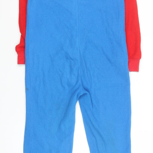 Superman Boys Blue Fleece One Piece Pyjama 7-8 Years Zip Front DC Comics