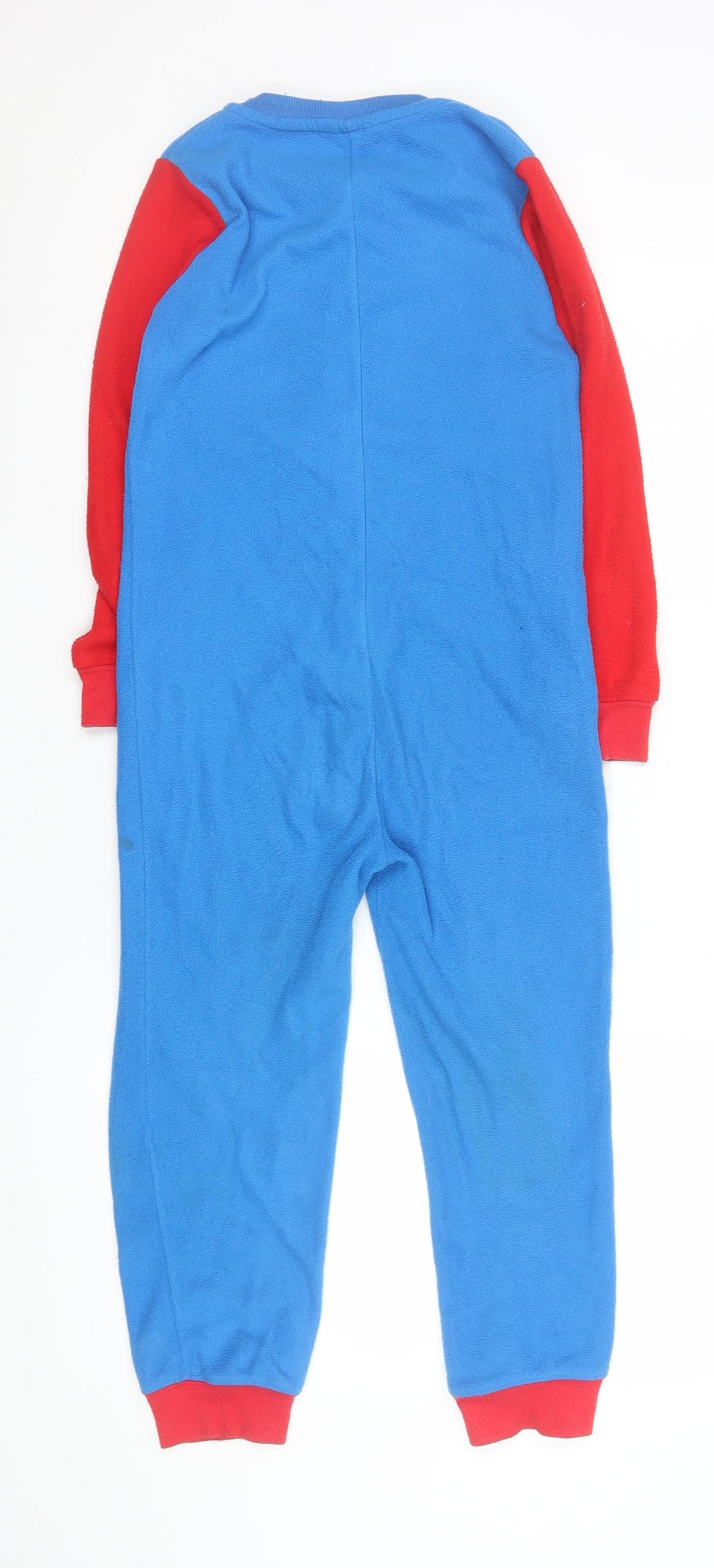 Superman Boys Blue Fleece One Piece Pyjama 7-8 Years Zip Front DC Comics