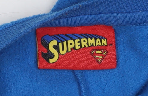 Superman Boys Blue Fleece One Piece Pyjama 7-8 Years Zip Front DC Comics
