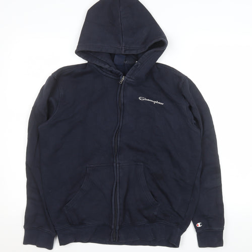 Champion Women's Blue Hooded Full Zip Cotton Blend Jacket Size M