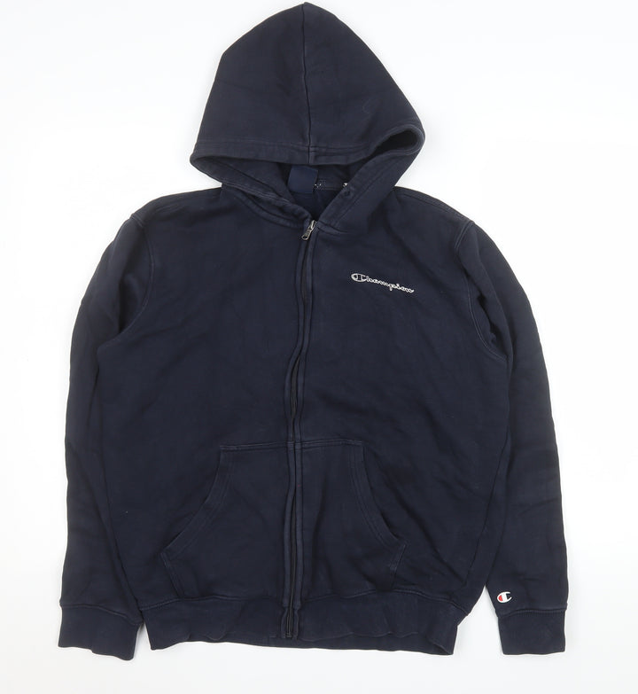 Champion Women's Blue Hooded Full Zip Cotton Blend Jacket Size M