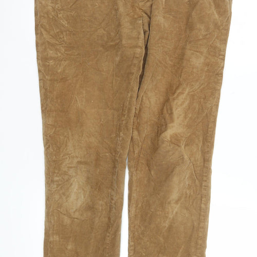Massimo Dutti Womens Beige Corduroy Chino Trousers Size 12