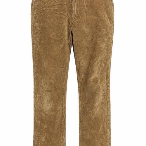 Massimo Dutti Womens Beige Corduroy Chino Trousers Size 12