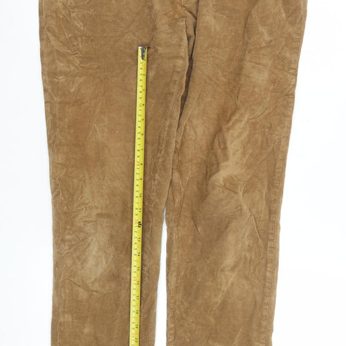Massimo Dutti Womens Beige Corduroy Chino Trousers Size 12