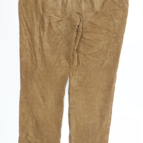 Massimo Dutti Womens Beige Corduroy Chino Trousers Size 12