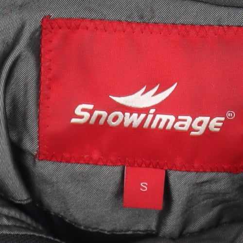 Snowimage Women's Grey Fur Trim Long Puffer Coat Size S