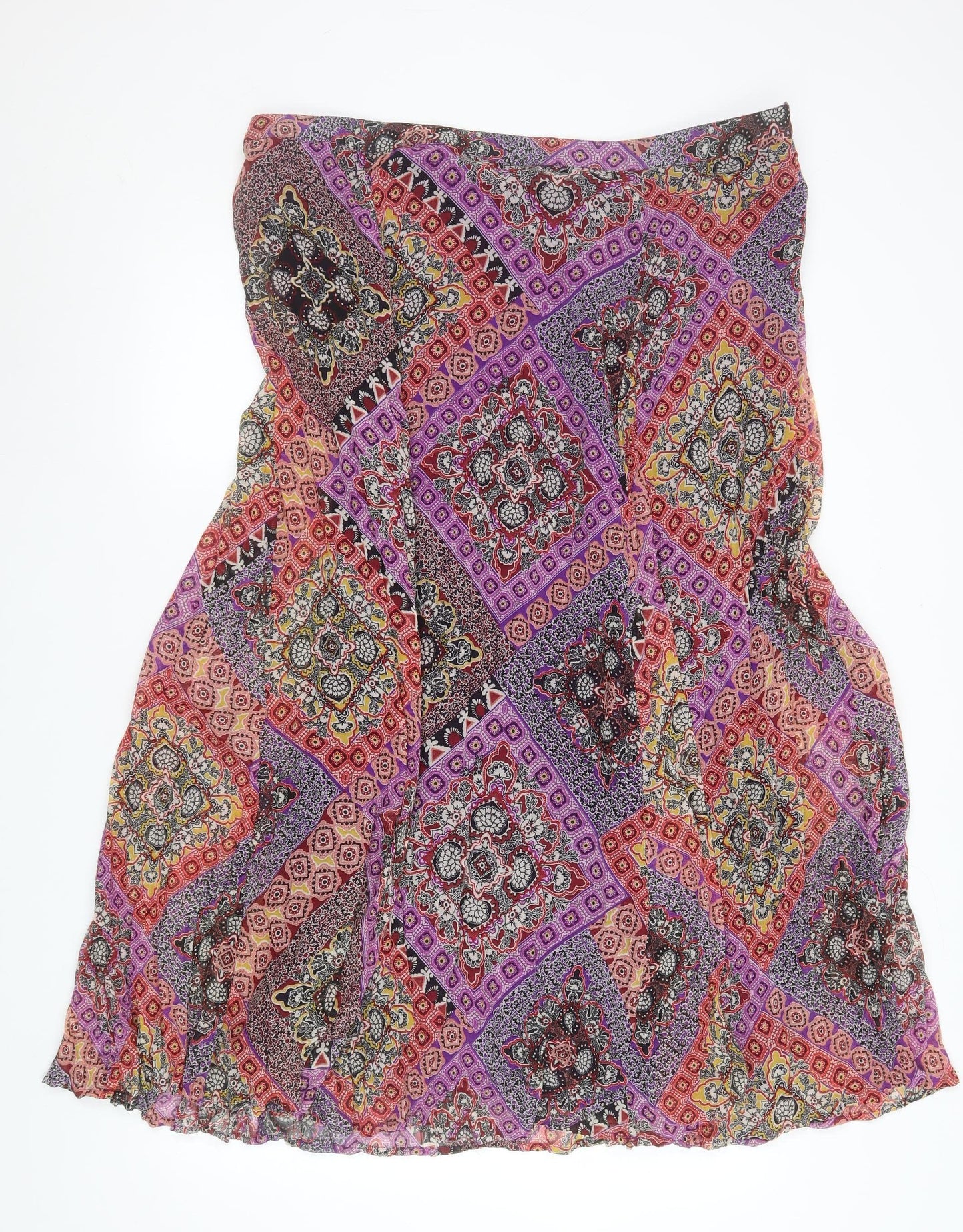 Marks and Spencer Womens Multicoloured Wrap Midi Skirt Size 20