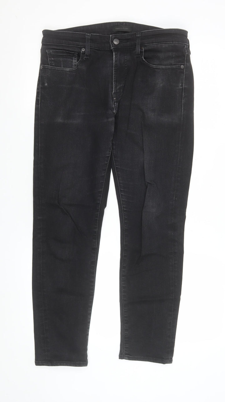 Uniqlo Women Black Skinny Jeans Size 10 Mid Rise Stretch Denim