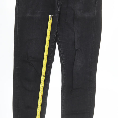 Uniqlo Women Black Skinny Jeans Size 10 Mid Rise Stretch Denim