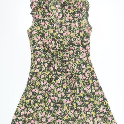 Dorothy Perkins Women’s Multicoloured Floral A-Line Cotton Dress Size 10