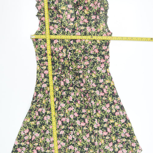 Dorothy Perkins Women’s Multicoloured Floral A-Line Cotton Dress Size 10