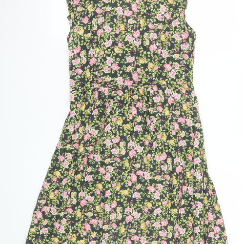 Dorothy Perkins Women’s Multicoloured Floral A-Line Cotton Dress Size 10