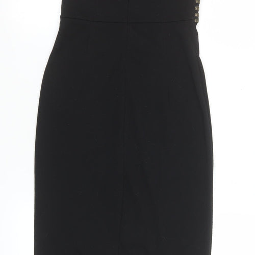 Tokyo Doll Women's Black Gold Bodycon Midi Party Dress Size 8