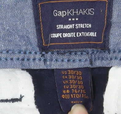 Gap Boys Blue Chino Trousers Size 30 Straight Stretch Twill Pants