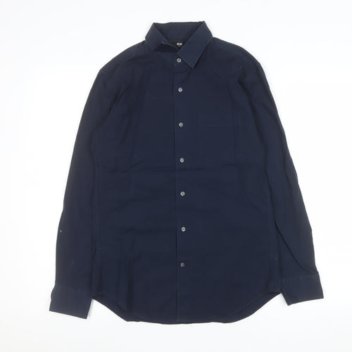 Uniqlo Men's Blue Slim Fit Long Sleeve Cotton Dress Shirt Size S