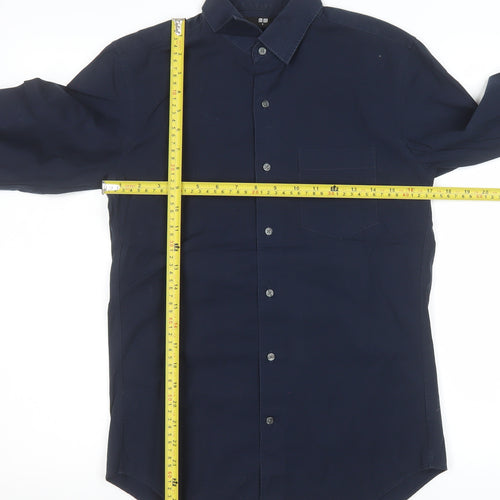 Uniqlo Men's Blue Slim Fit Long Sleeve Cotton Dress Shirt Size S