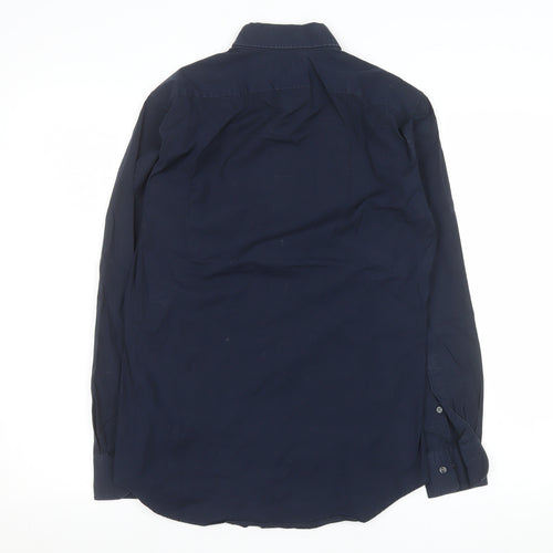 Uniqlo Men's Blue Slim Fit Long Sleeve Cotton Dress Shirt Size S