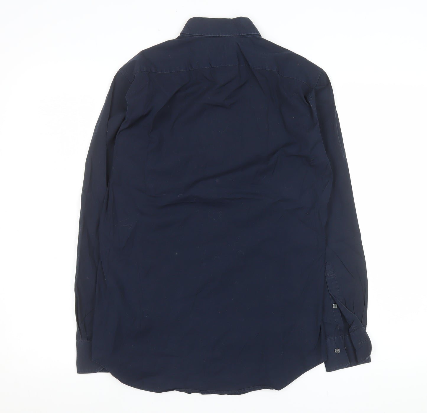 Uniqlo Men's Blue Slim Fit Long Sleeve Cotton Dress Shirt Size S