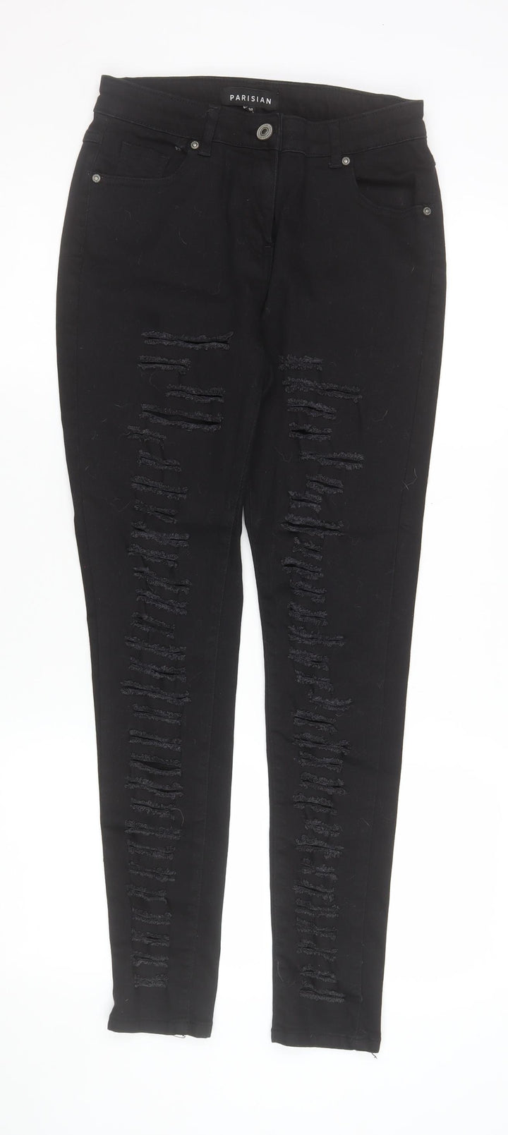 Parisian Women Black Distressed Skinny Jeans Size 12