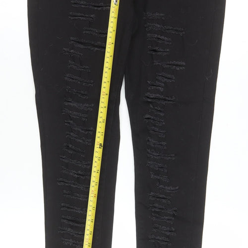 Parisian Women Black Distressed Skinny Jeans Size 12