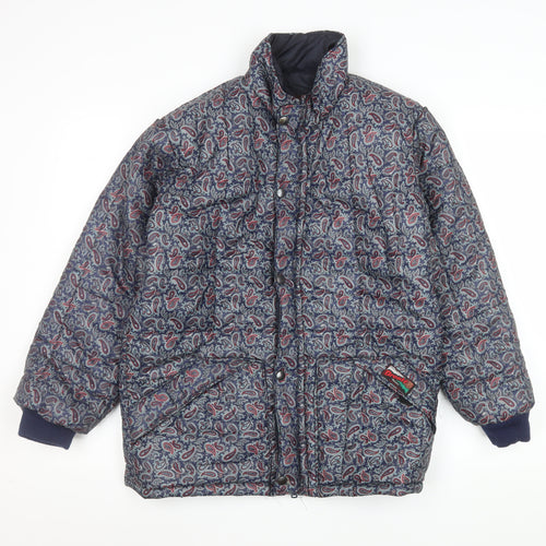 Bronte Women's Blue Paisley Quilted Puffer Jacket Size 10 UK