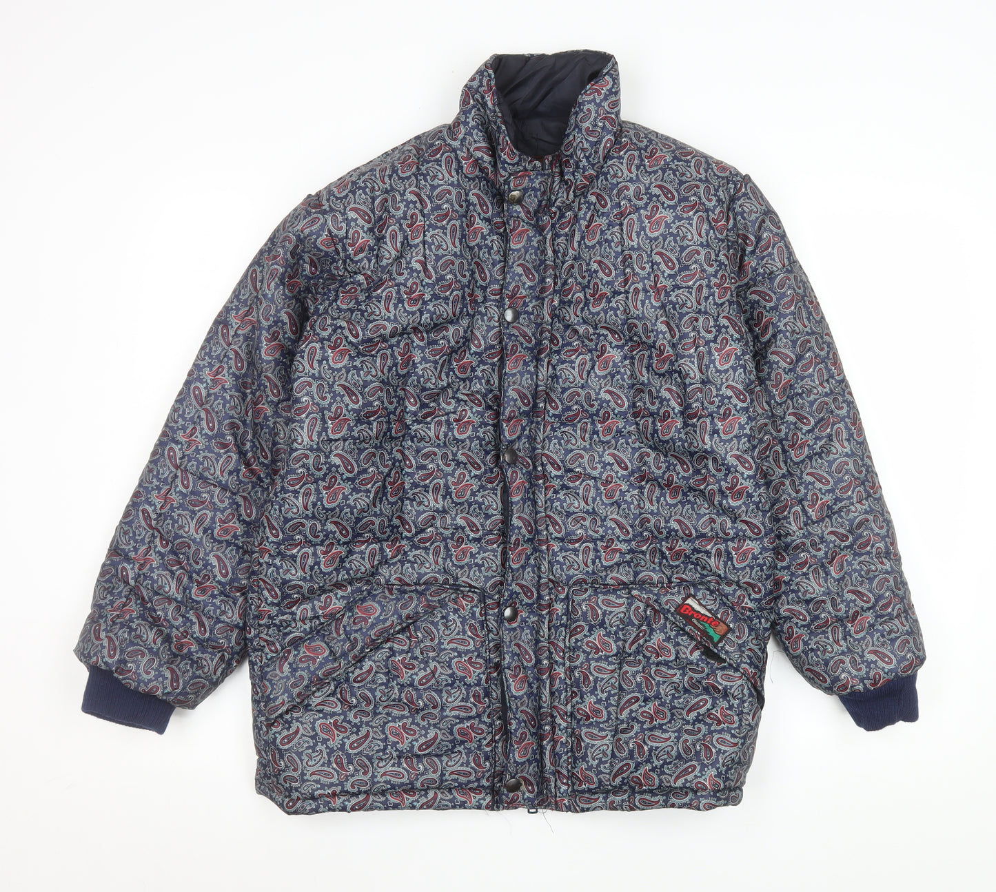 Bronte Women's Blue Paisley Quilted Puffer Jacket Size 10 UK