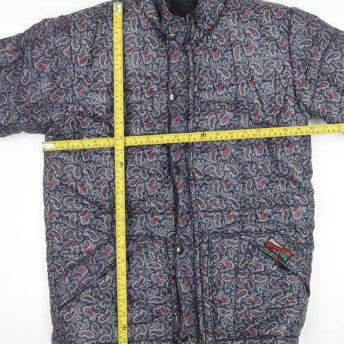 Bronte Women's Blue Paisley Quilted Puffer Jacket Size 10 UK