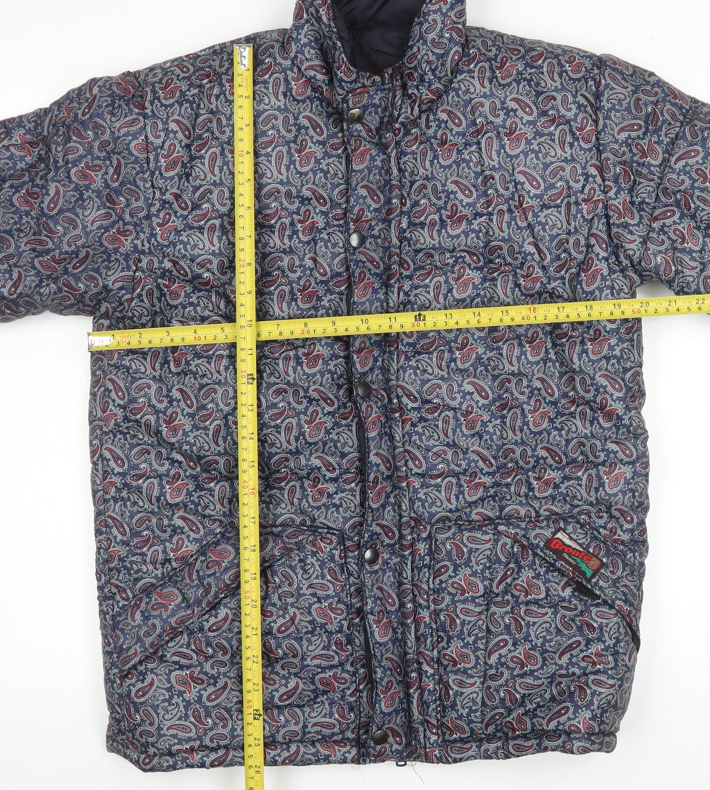 Bronte Women's Blue Paisley Quilted Puffer Jacket Size 10 UK