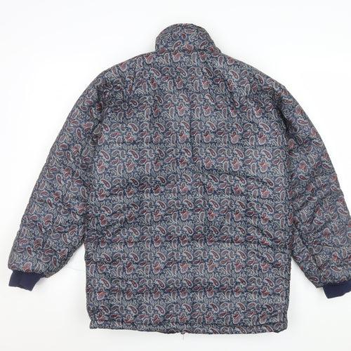 Bronte Women's Blue Paisley Quilted Puffer Jacket Size 10 UK
