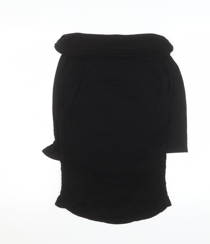 Phase Eight Women Black Off Shoulder Tunic Top Size L Viscose Blend