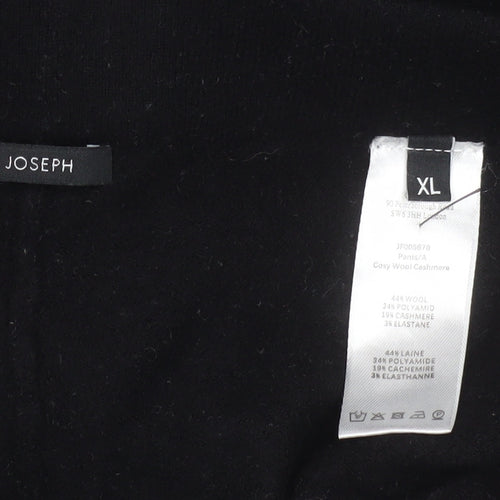Joseph Women's Black Wool Cashmere Blend Straight Trousers XL