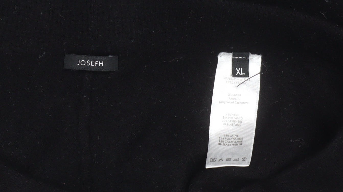 Joseph Women's Black Wool Cashmere Blend Straight Trousers XL