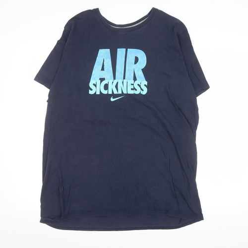 Nike Men's Navy Blue 'Air Sickness' Short Sleeve Athletic Fit T-Shirt XXL