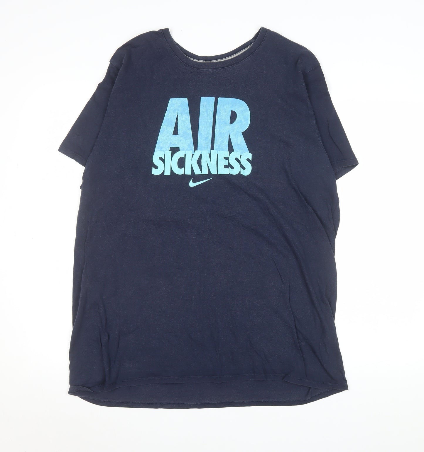 Nike Men's Navy Blue 'Air Sickness' Short Sleeve Athletic Fit T-Shirt XXL
