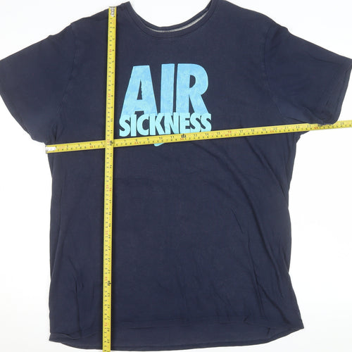 Nike Men's Navy Blue 'Air Sickness' Short Sleeve Athletic Fit T-Shirt XXL