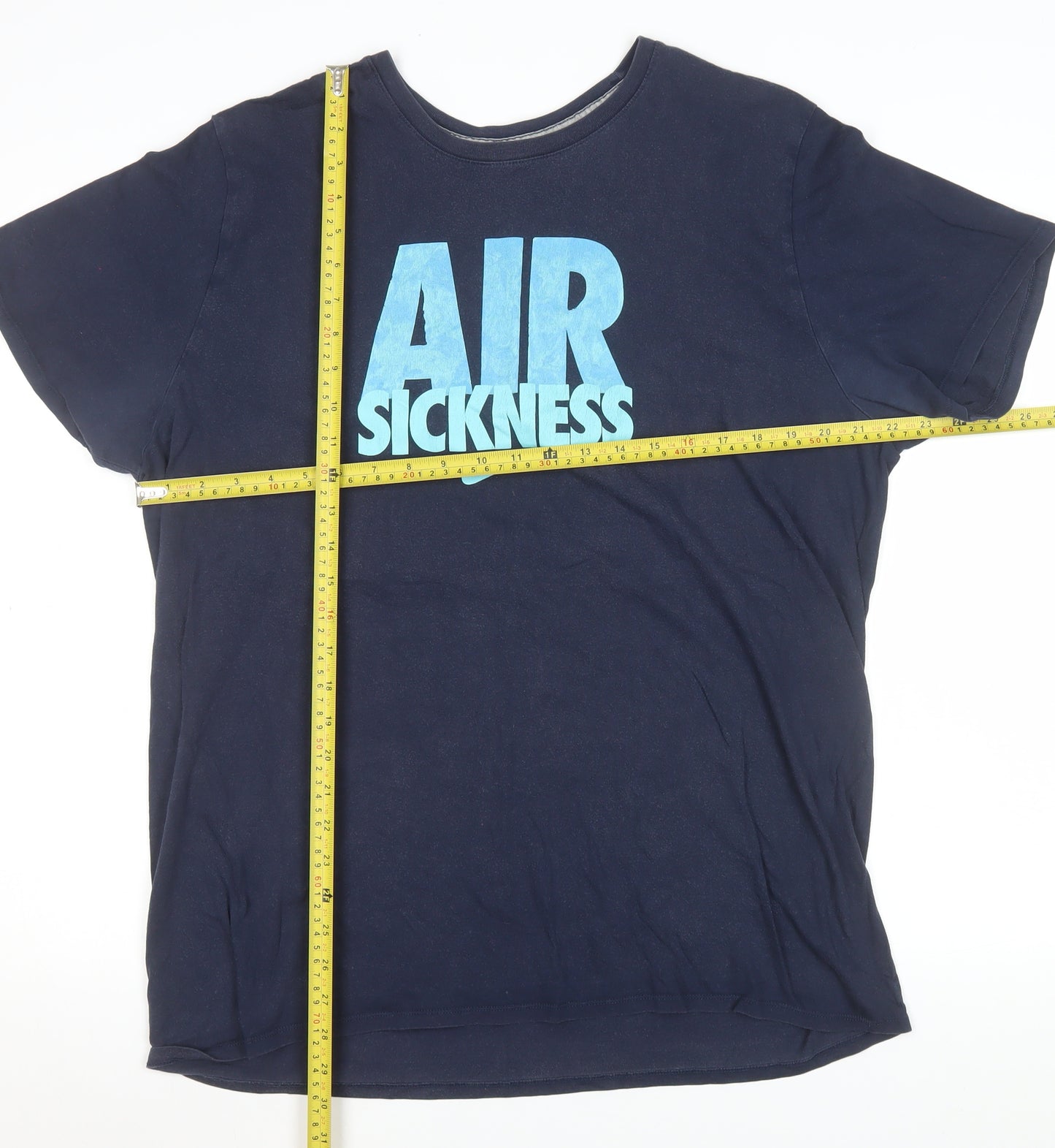 Nike Men's Navy Blue 'Air Sickness' Short Sleeve Athletic Fit T-Shirt XXL