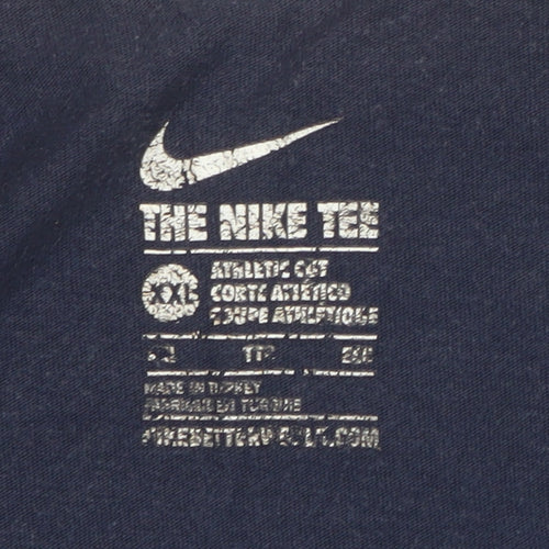 Nike Men's Navy Blue 'Air Sickness' Short Sleeve Athletic Fit T-Shirt XXL