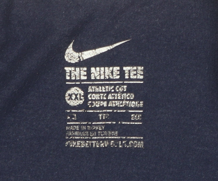Nike Men's Navy Blue 'Air Sickness' Short Sleeve Athletic Fit T-Shirt XXL