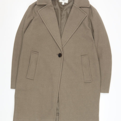 Marks and Spencer Womens Beige Wool Blend Mid-Length Overcoat Size 12
