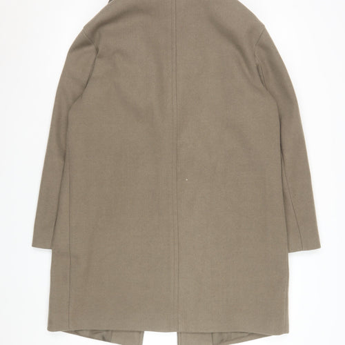Marks and Spencer Womens Beige Wool Blend Mid-Length Overcoat Size 12