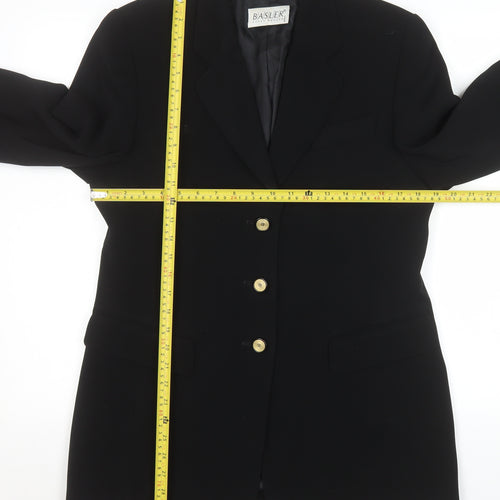 Basler Women's Black Wool Blend Single-Breasted Blazer Size 12